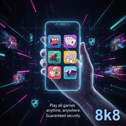 Mobile player enjoying fast casino games on 8k8